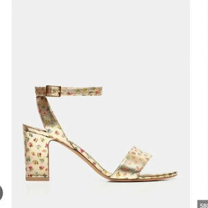 Tabitha Simmons Leticia Floral Block Heel Sandals Size 10 EUC